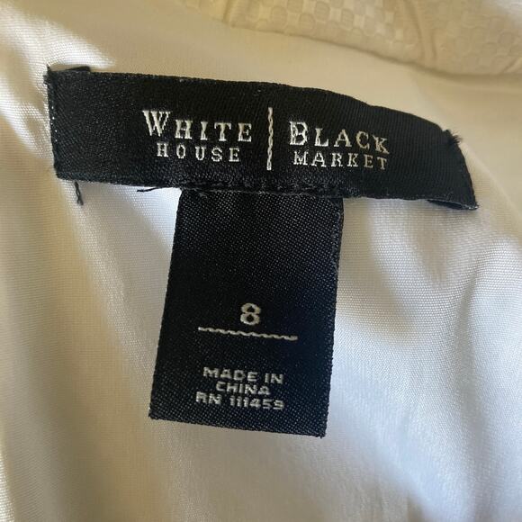 White House Black Market Dress Womens Size 8 White Textured Feel Summer Spring - Picture 4 of 12